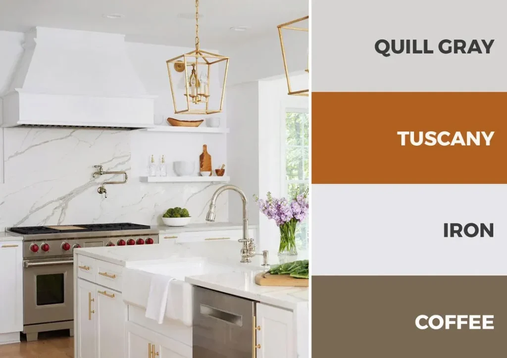 سفید + مرمر + یراق‌آلات طلایی