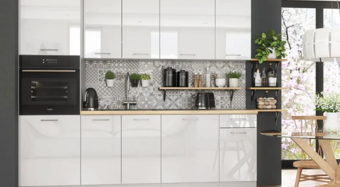 رنگ کابینت سفید براق (های‌گلاس)