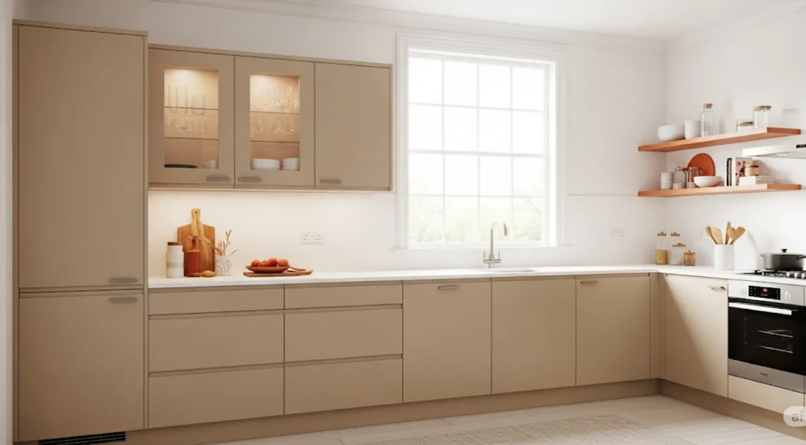 رنگ کابینت کابینت بژ یا شنی