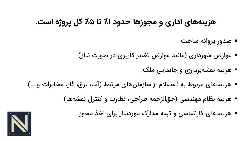 هزینه های اداری و مجوزها