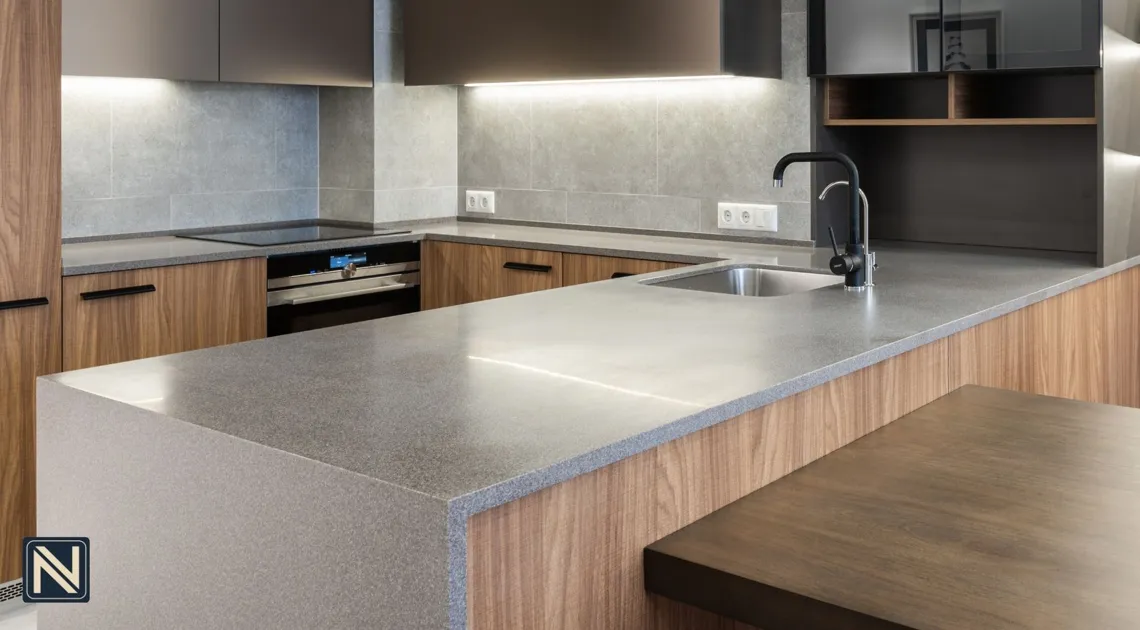 سینک توی کار و نمایش کابینت زیر سینک مدرن