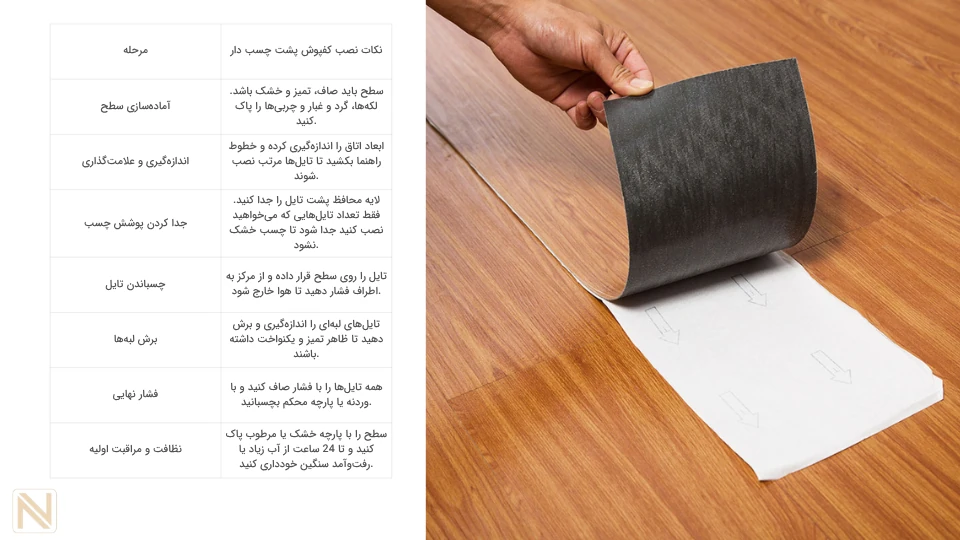 نکات نصب کفپوش پشت چسبدار