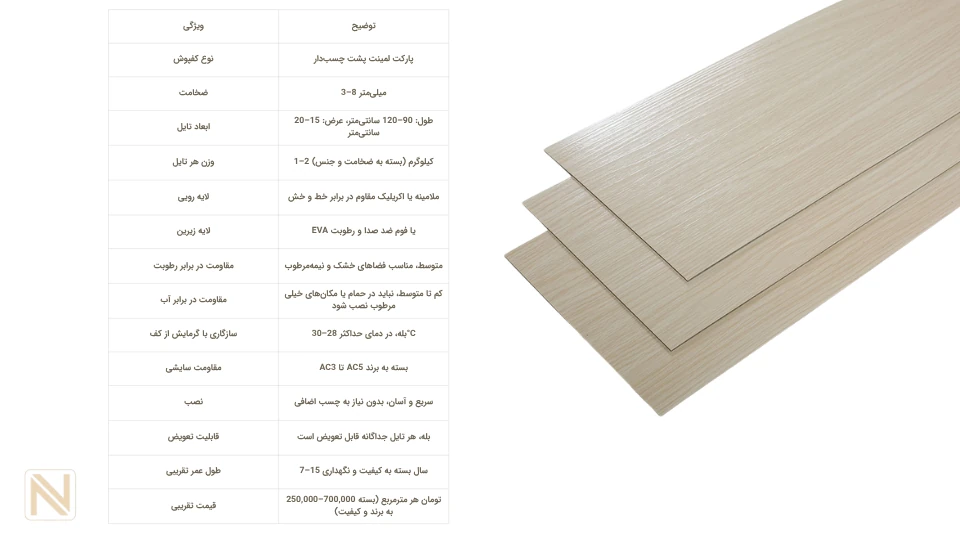 کفپوش پشت چسبدار