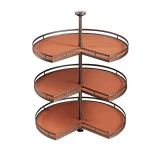 اکسسوری کنجی کیف و کفش گردان سه طبقه چرم شتری پروفیل موکا رونیا سری رالفی