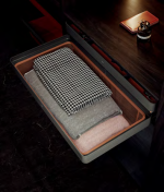 کشو لباس سبد توری آرامبند رنگ طوسی