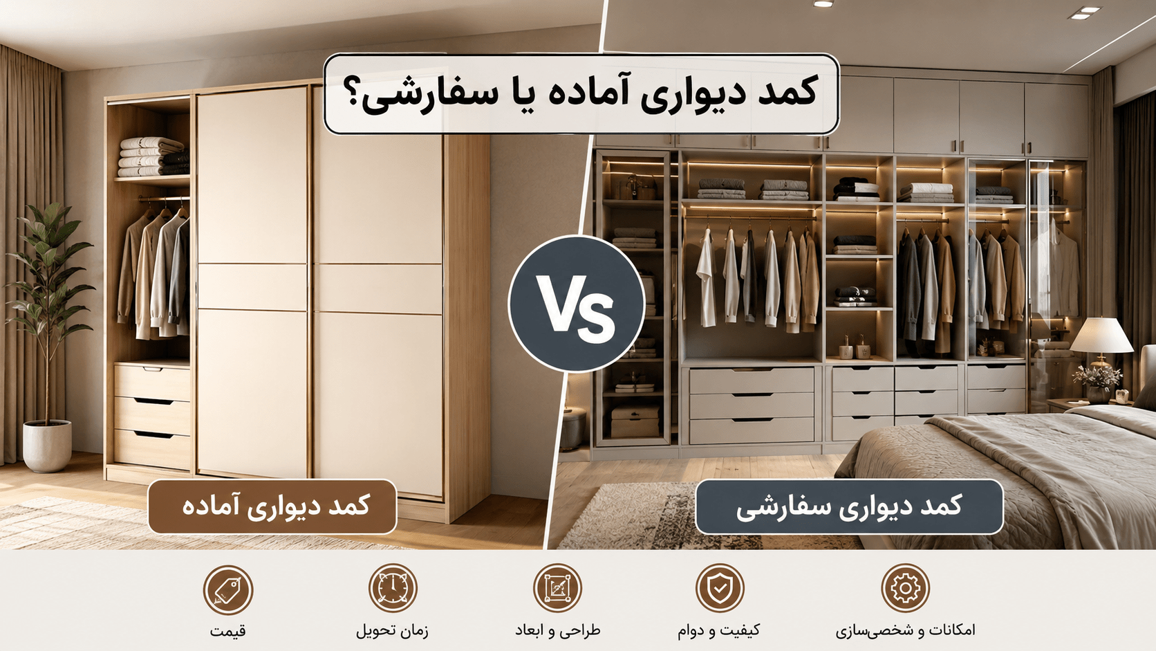 کمد دیواری آماده یا سفارشی؟